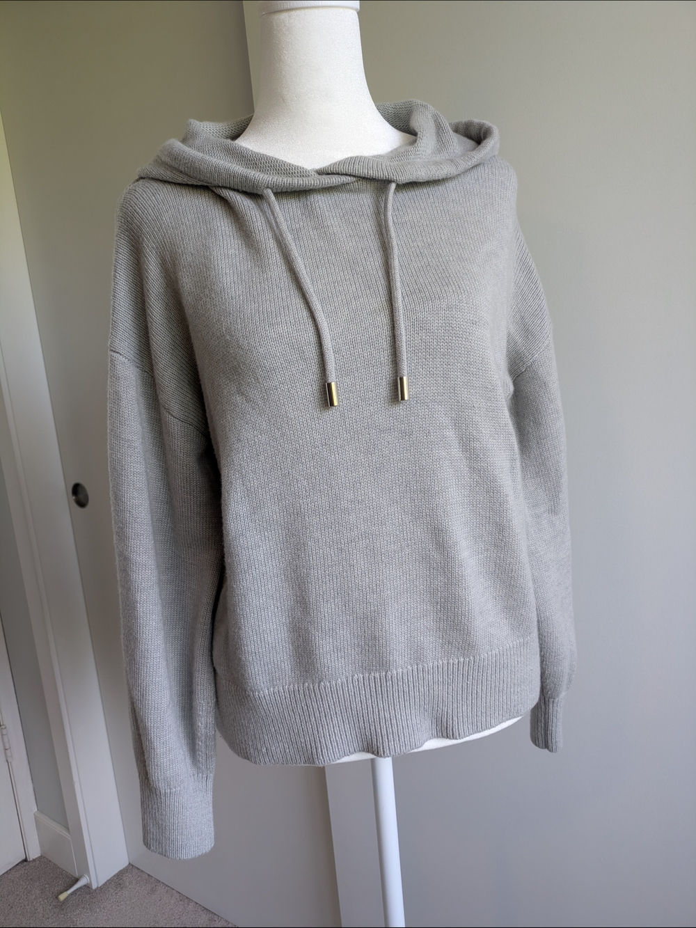 M MOTF Light Gray Knit Hooded Pullover